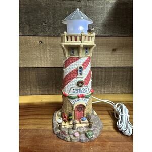 Lemax Snug Harbor Lighthouse Lighted Christmas Village Rotating Light In Box